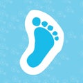 Baby footprint icon. Flat symbol design vector illustration of child footprint. Cute icon for web. Royalty Free Stock Photo